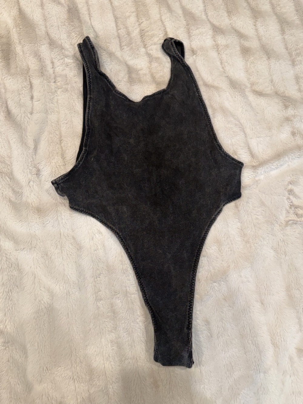 Black Ribbed Bodysuit